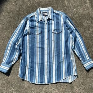Vintage Wrangler Pearl Snap Shirt / 1990s Made in USA / XL